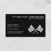 Carte de visite cool de drapeau À damiers noir (Dos)