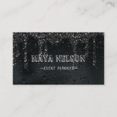 Carte De Visite Cool de luxe Rainy Black Arrière - plan (Devant)
