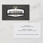 Carte De Visite Cool de réparation de maison Handyman Gold Hammer  (Devant / Derrière)