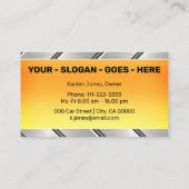 Carte De Visite Cool de service de voiture Silver Bright Orange pe (Dos)