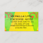 Carte de visite Cool de voix-off vert jaune (Devant)