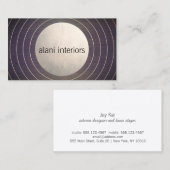 Carte De Visite Cool Designer Brossé Argent Cercle bois moderne (Devant / Derrière)