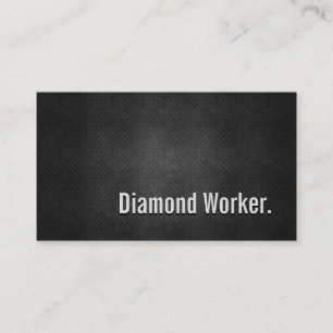 Carte De Visite Cool Diamond Worker Simplicité en métal noir