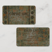 Carte De Visite Cool Distressed Vieux Acier Rouillé Construction m (Devant / Derrière)