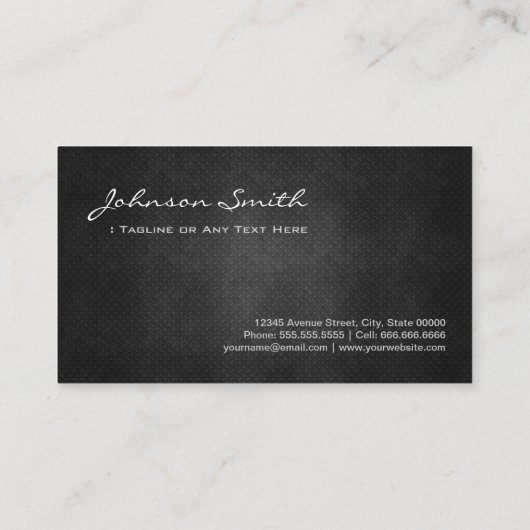 Carte De Visite Cool DJ de la soirée Simplicité en métal noir (Dos)