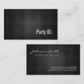 Carte De Visite Cool DJ de la soirée Simplicité en métal noir (Devant / Derrière)