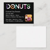 Carte De Visite Cool Donut Theme Doughnut Shop (Devant / Derrière)