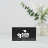 Carte De Visite Cool Dumbbell Logo Personal Trainer (Debout devant)
