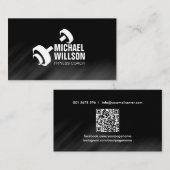 Carte De Visite Cool Dumbbell Logo Personal Trainer (Devant / Derrière)