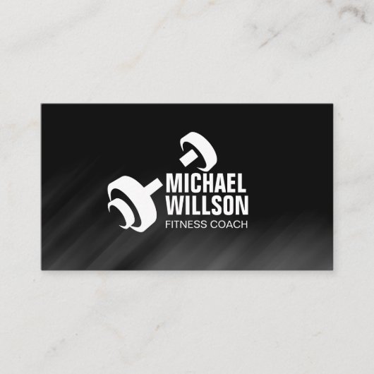 Carte De Visite Cool Dumbbell Logo Personal Trainer (Devant)