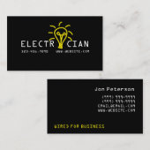 Carte De Visite Cool Électricien Construction électrique (Devant / Derrière)