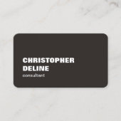 Carte De Visite Cool Elegant Bold Ivory Black White Consultant (Devant)