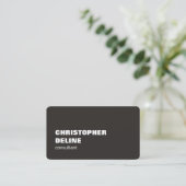 Carte De Visite Cool Elegant Bold Ivory Black White Consultant (Debout devant)