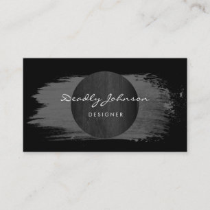 Carte De Visite Cool élégant d'abrégé sur noir moderne aquarel