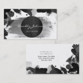 Carte De Visite Cool élégant d'abrégé sur noir moderne aquarelle (Devant / Derrière)