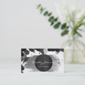 Carte De Visite Cool élégant d'abrégé sur noir moderne aquarelle (Debout devant)