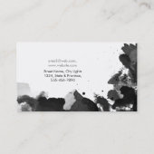 Carte De Visite Cool élégant d'abrégé sur noir moderne aquarelle (Dos)