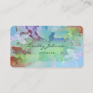 Carte De Visite Cool élégant d'abrégé sur vert moderne aquarel