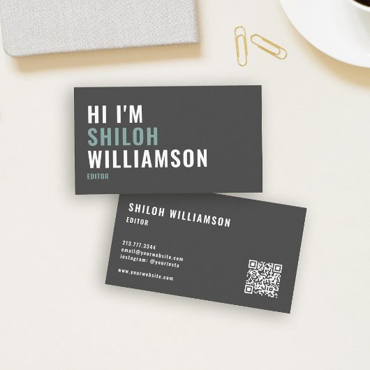 Carte De Visite Cool élégant Gras Gratuit Gratuit Typographie mode