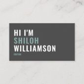 Carte De Visite Cool élégant Gras Gratuit Gratuit Typographie mode (Devant)