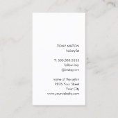 Carte De Visite Cool Elegant Grey Black Scissors Hairstylist (Dos)