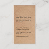 Carte De Visite Cool Elegant Kraft Papier Ciseau noir coiffeur (Dos)