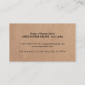Carte De Visite Cool Elegant Kraft Papier Ciseau noir coiffeur (Dos)