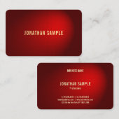 Carte De Visite Cool Elégant Noir Rouge Damas Luxe Arrondi Elite (Devant / Derrière)