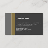 Carte De Visite cool, élégant profil professionnel noir/gris (Dos)