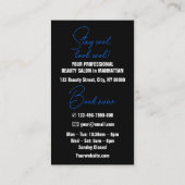 Carte De Visite Cool Esthétique moderne Logo Modèle photo bleu (Dos)