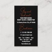 Carte De Visite Cool Esthétique moderne Logo Modèle photo Orange (Dos)