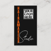 Carte De Visite Cool Esthétique moderne Logo Modèle photo Orange (Devant)