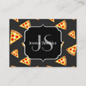 Carte De Visite Cool et amusante pizza tranches motif Monogram (Dos)