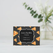 Carte De Visite Cool et amusante pizza tranches motif Monogram (Debout devant)