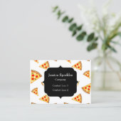 Carte De Visite Cool et fun pizza tranches motif Monogram blanc (Debout devant)