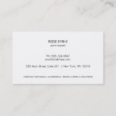 Carte De Visite Cool Faux Cuivre Bouteille Logo Sommelier Gris (Dos)