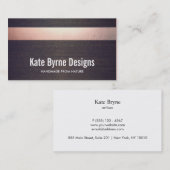 Carte De Visite Cool Faux Rose Gold Foil rayé bois moderne (Devant / Derrière)