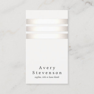 Carte De Visite Cool Faux Silver Foil et blanc rayé moderne