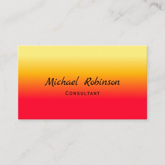 Carte De Visite Cool flamme rouge orange jaune Masculine coloré (Devant)