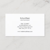 Carte De Visite Cool Gold Music Note Logo Musicien (Dos)