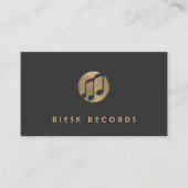 Carte De Visite Cool Gold Music Note Logo Musicien (Devant)