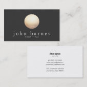Carte De Visite Cool Gold Sphere Minimal Noir (Devant / Derrière)