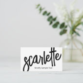 Carte De Visite Cool Gras manuscrit Brush Script Blanc (Debout devant)