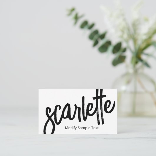 Carte De Visite Cool Gras manuscrit Brush Script Blanc (Debout devant)