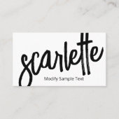 Carte De Visite Cool Gras manuscrit Brush Script Blanc (Devant)