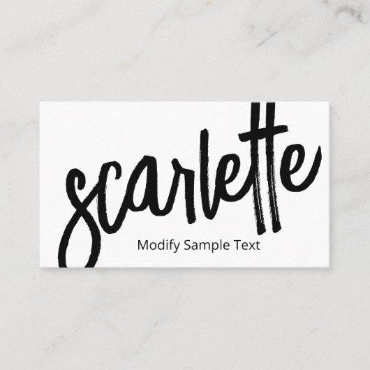 Carte De Visite Cool Gras manuscrit Brush Script Blanc (Devant)