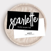 Carte De Visite Cool Gras manuscrit Brush Script Noir