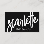 Carte De Visite Cool Gras manuscrit Brush Script Noir (Devant)