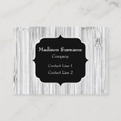 Carte De Visite Cool gris imprimé bois de bambou Monogramme (Dos)