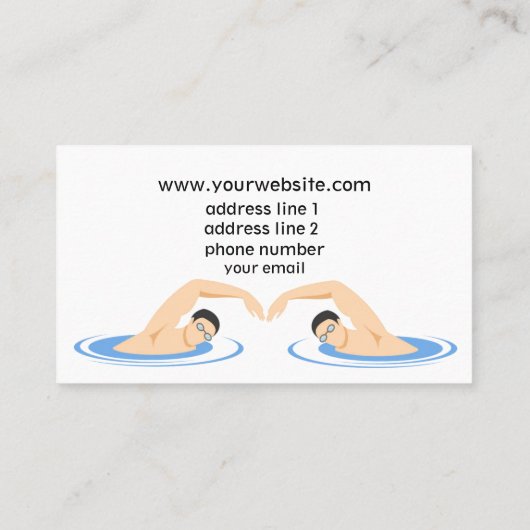 Carte De Visite Cool instructeur de natation (Dos)